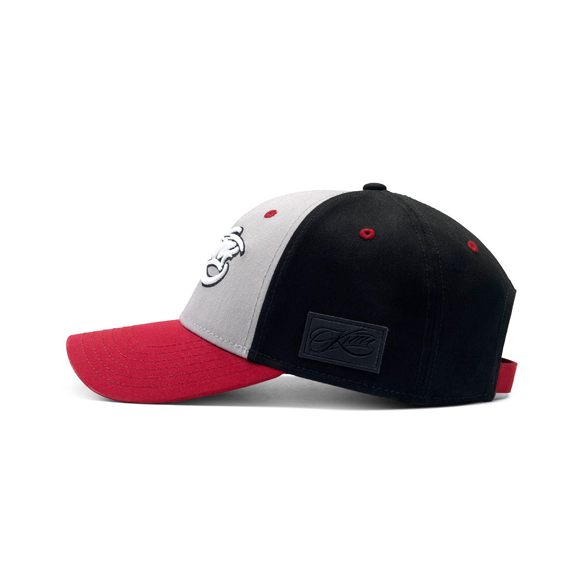 KIMI SIGNATURE ROUNDBILL ADJUSTABLE HAT - GREY/BURGUNDY